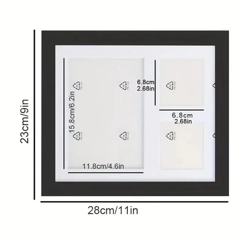 Cadre photo multi photos empreintes main patte noir blanc décoratif sentimental familial