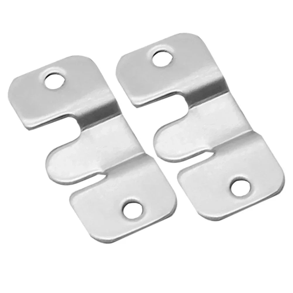 plaque fixation acier inoxydable couleur argenté industriel lisses brillants utilisation multipleintérieur décorationobjet suspendu2 pièces