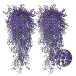 guirlande artificielle vigne verte décoration extérieure mariage petite fleurs blanches violettes naturelle suspendue 80cm