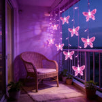 guirlande lumineuse papillons rose bleu vert moderne décoration intérieure st valentin led télécommande modes