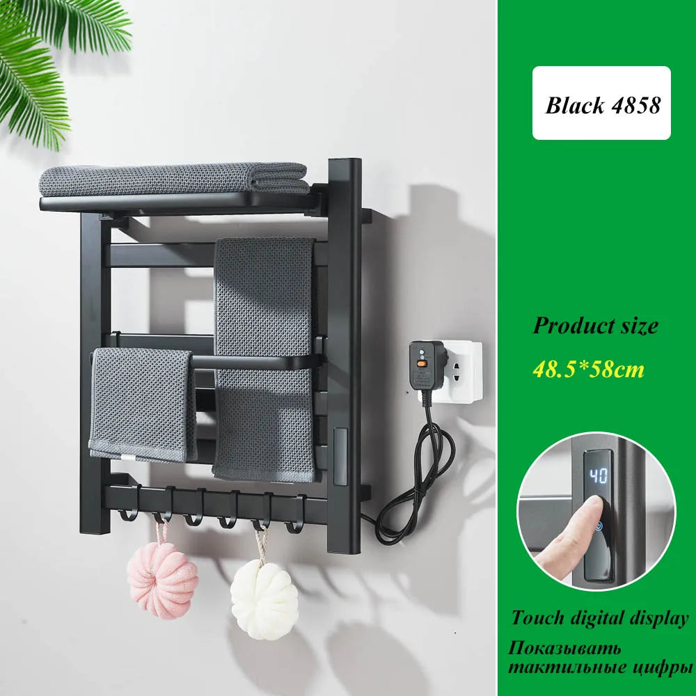 radiateur serviettes électrique acier inoxydable blanc noir moderne thermostatique touchscreen chauffage fibre carbone ipx4