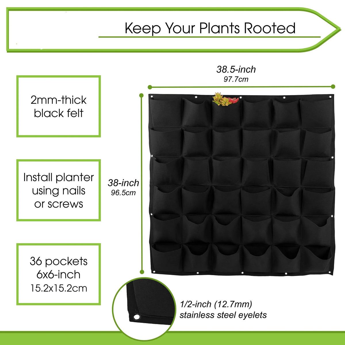sacs culture plantes mur vert moderne 50x100cm 49 poches