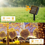guirlande lumineuse solaire extérieure décorative jardin terrasse led étanche piquets panneaux