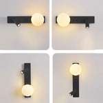 applique murale moderne lampe chevet led noire blanche minimaliste éclairage intérieur salon