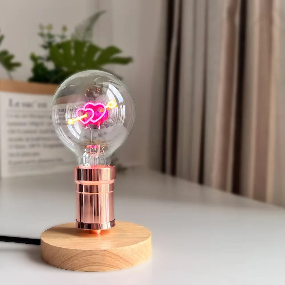 ampoule led filament transparente dorée love dream note vintage métallique moderne chambre 220v