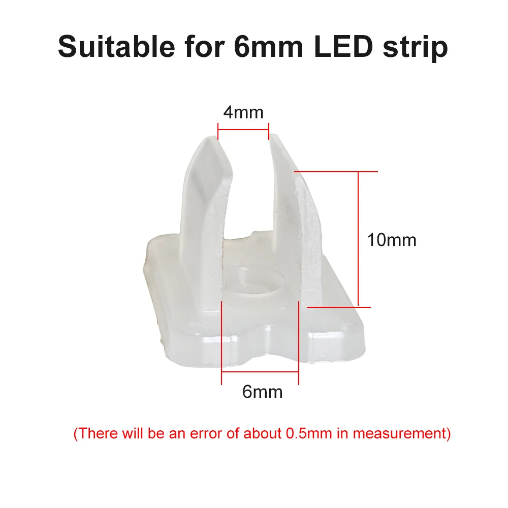 clips fixation ruban led blancs plastique lisse pratique robuste 4mm 10mm 6mm 9mm 11mm