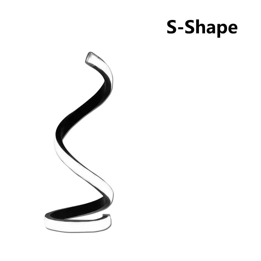 lampe table moderne spirale noir blanc ajustable télécommande led chambre salon