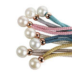 bracelets rideau moderne métal doré blanc rose bleu gris tissé fixations boules