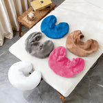 coussin voyage velours doux rose bleu gris confortable sans electricité relaxation