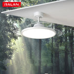 ventilateur lampe led moderne blanc invisible télécommande fixe central chambre salon