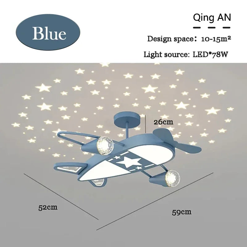lampe moderne enfant rose bleu étoiles avion blanc fixations invisibles aménagement chambre bébé