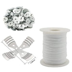 fil coton cire bâtonnets clips métalliques étiquettes bricolage artisanal blanc pratique utilitaire