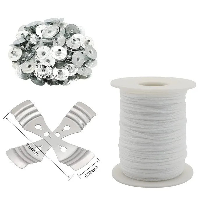 fil coton cire bâtonnets clips métalliques étiquettes bricolage artisanal blanc pratique utilitaire