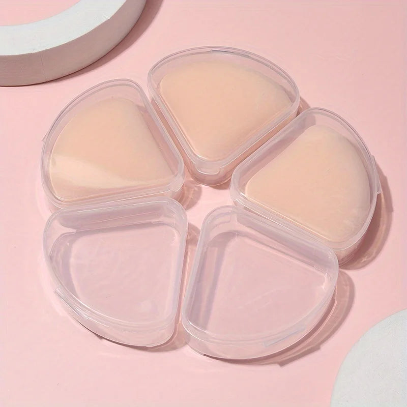 boîtes rangement transparentes maquillage pochoirs réutilisables modernes organisation cosmétiques houppettes élégantes écologiques