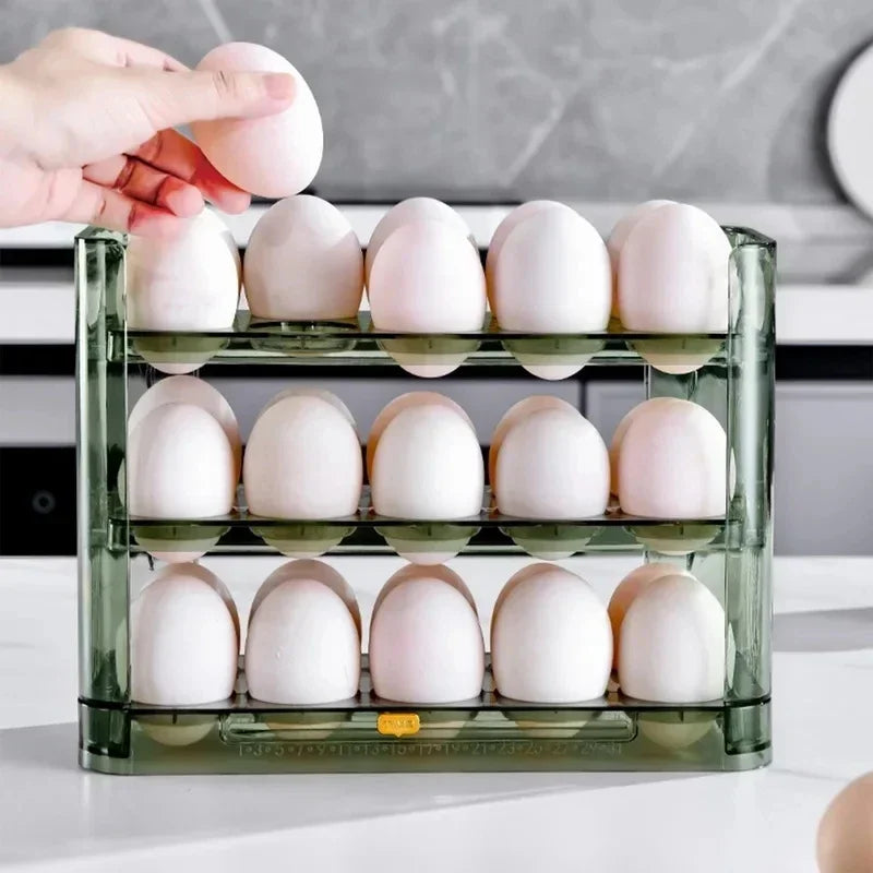 rangements œufs niveaux transparent moderne minimaliste bouteille lait pot verte cuisine boîte réversible porte