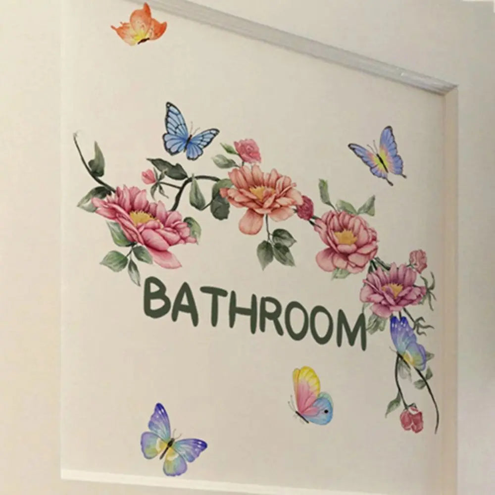 autocollant mural fleurs papillons multicolore adhésif décoration maison opacité décoratif pvc emballement monobloc