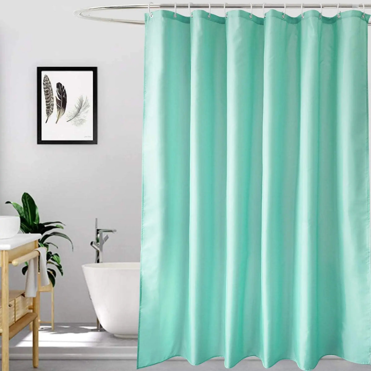 rideau douche blanc polyester moderne résistants largeur 120cm hauteur 180cmmodifiable