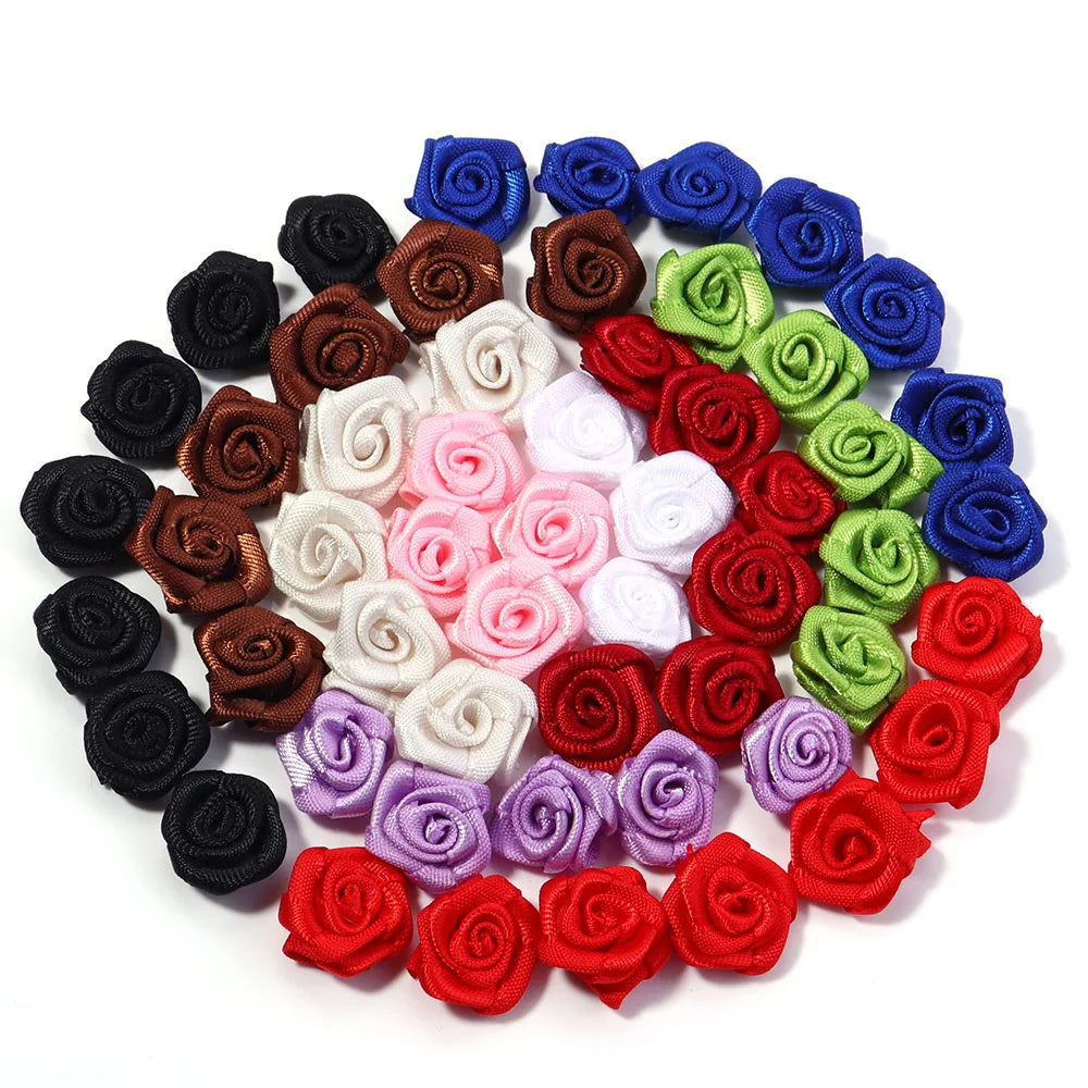 fleurs artificielles roses polyester clips décorations mariage anniversaire intérieur 1.5cm