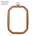 Cadre broderie bois marron texture naturelle classique boucle métallique hexagonal octogonal rectangle square