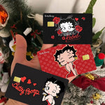 autocollants cartes bancaires waterproof dessin animé betty boop romantique rébellions pop art papier adhésif