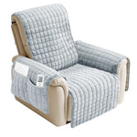 housse fauteuil inclinable noir beige quilté moderne boucles métalliques poche polyestère nettoyage sec automne