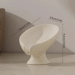 porte savon support feuille céramique texturée minimaliste salle bain ovale blanc beige