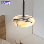 lampe suspendue marbre moderne blanc noir chambre salon éclairage neutre led pince câble