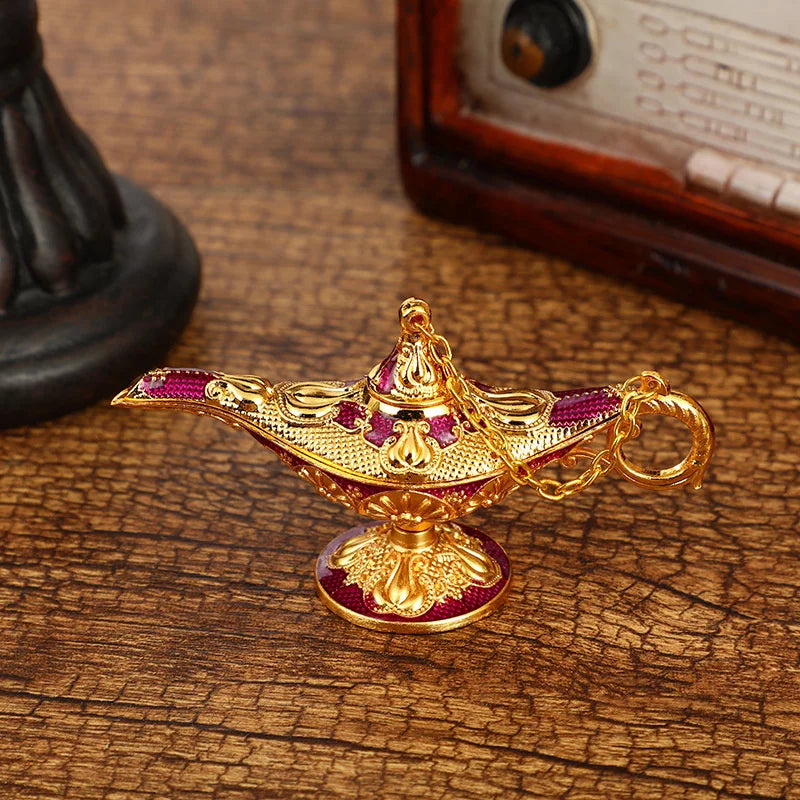 lampe aladdin miniature ornement florale orientale suspendue décoration dorée complexe