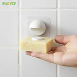 porte savon mural adhésif blanc texture granulée moderne salle bain antibactérien fixe évier pratique