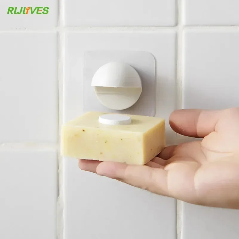 porte savon mural adhésif blanc texture granulée moderne salle bain antibactérien fixe évier pratique