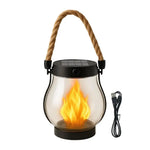 lanterne solaire transparente flamme vacillante résistante eau rustique halloween décoration corde inclusionextérieur