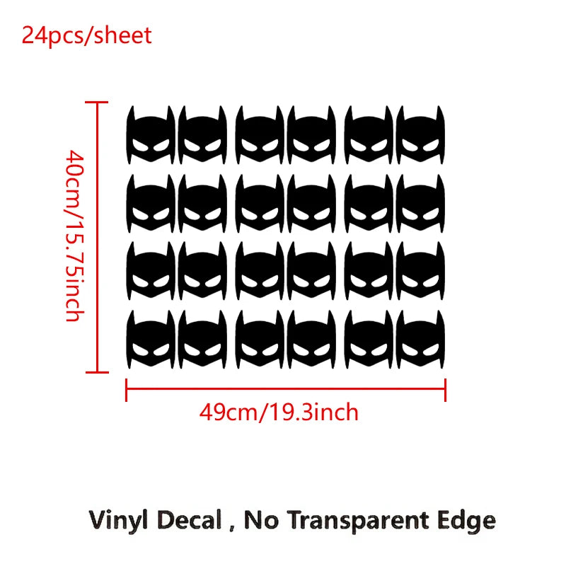 autocollant mural masque batman noir minimaliste 24 pièces vinyle adhésif chambre garçon decoration moderne
