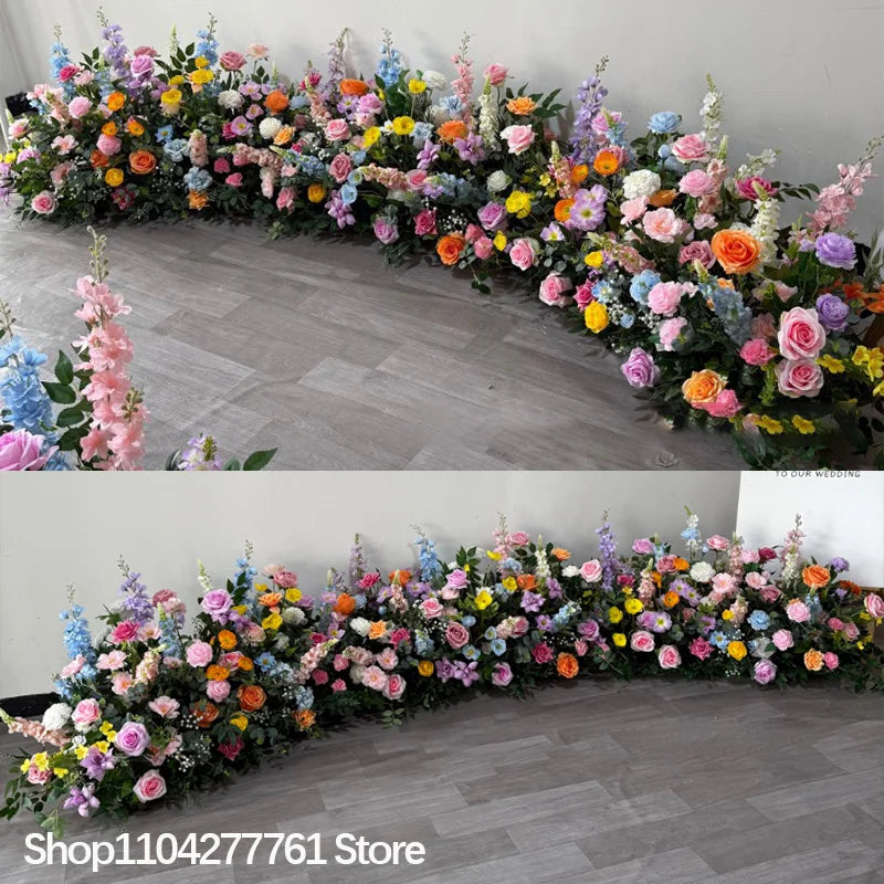bouquet fleurs artificielles mixtes modernes mariage anniversaire extérieur rose blanc bleu jaune violet orange