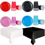 assiettes jetables couleur motif dents scie gobelets papier nappes rectangulaires festive anniversaire mariage