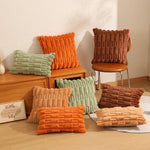 housse coussin velours orange moderne franges tissu polyester coton carré décoration intérieur voiture 30x50cm