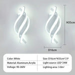 applique murale led blanc ondulé contemporain éclairage intérieur salon chambre coucher
