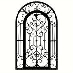 grille fenêtre noire ornements floraux classique métal décoration extérieure patio porte entrée