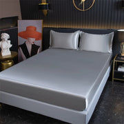 Drap-housse en satin de luxe pour lit 140x190 - Couleur unie avec bande élastique - Rayonne haute qualité