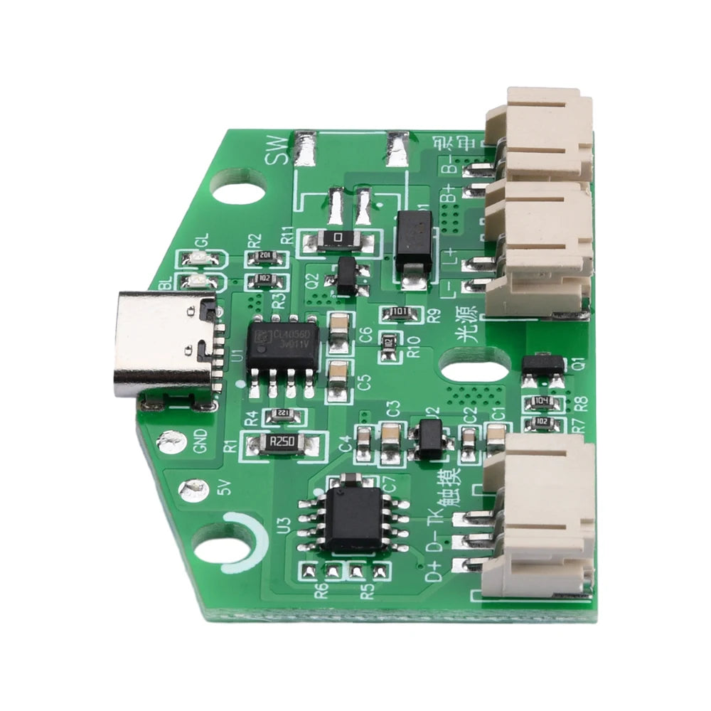 lampe tactile usb charge batterie led protection yeux module électronique vert interface tactile bleu