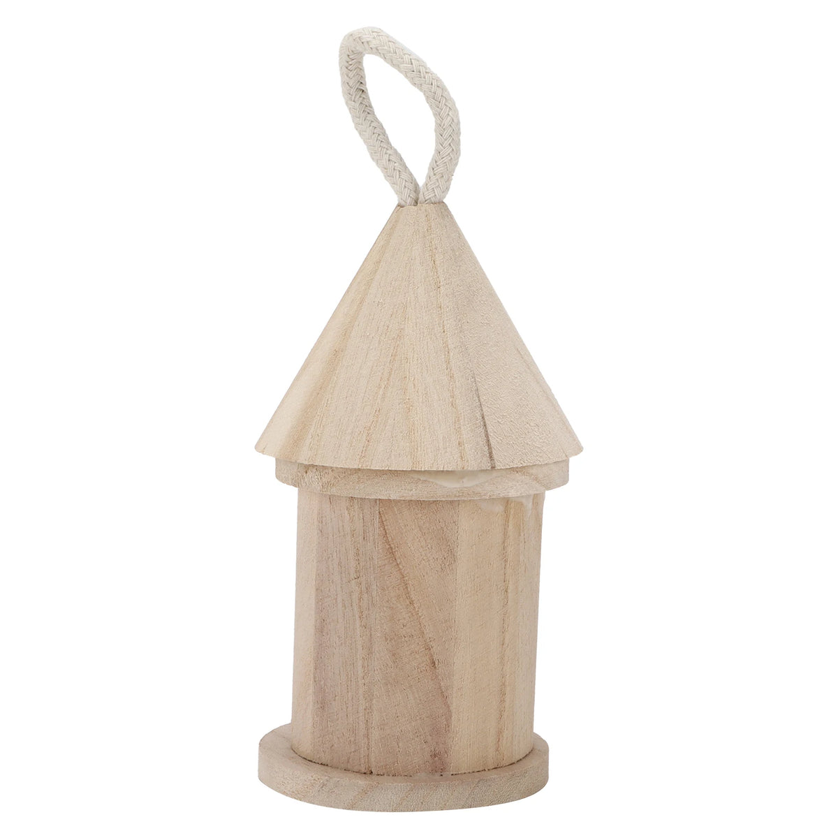 nid oiseaux bois suspendu rustique decoration jardin exterieur entrée oiseaux base plate cordons suspension