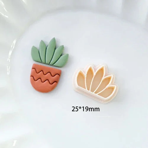 moules biscuits cactus motifs géométriques pots différents couleurs vert beige marron rose modernes