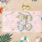 serviette plage rose clair étoiles animées absorption rapide polyester coton été plage yoga piscine