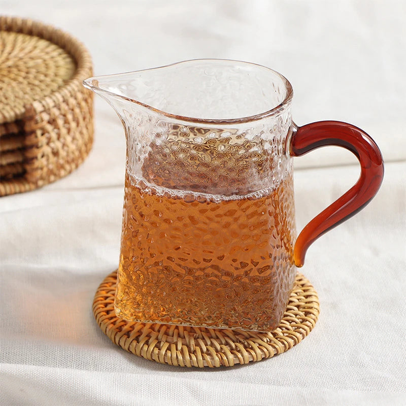 coasters tissés raphia naturel rustique ensemble six accessoires cuisine thé