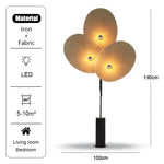 lampe sol rouge plissée moderne interrupteur tactile industriel led 15w base stable