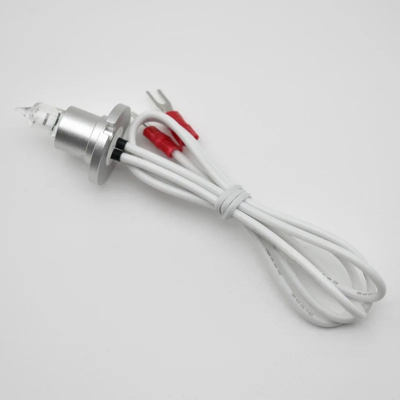 lampe halogène argentaire industrielle moderne câble blanc connecteurs rouges noirsBK200300400500800