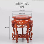 support bois sculpté asiatique traditionnel base plante décoration intérieure vintage trépidation florale complexe