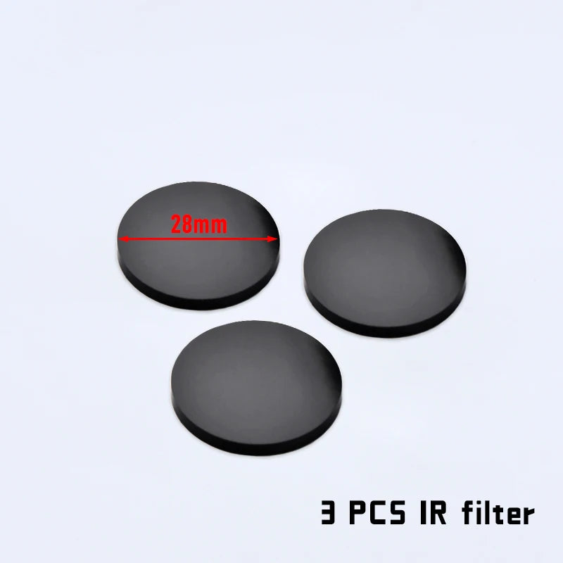 lentilles noires transparentes 30mm 28mm 26mm 25.4mm diffuse ir filter led chasse