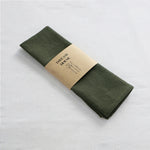 serviettes réutilisables modernes marron gris olive rose bleu marine texture rugueuse ruban bois coton