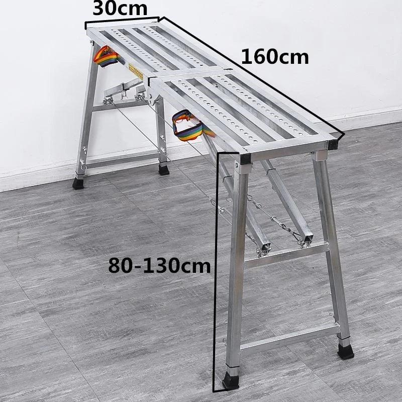 table pliante argentée structure métallique moderne poignées anti dérapante pliante portative