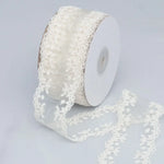 rubans dentelle fleurs vert clair rose pâle blanc vintage romantique polyester artisanat cheveux
